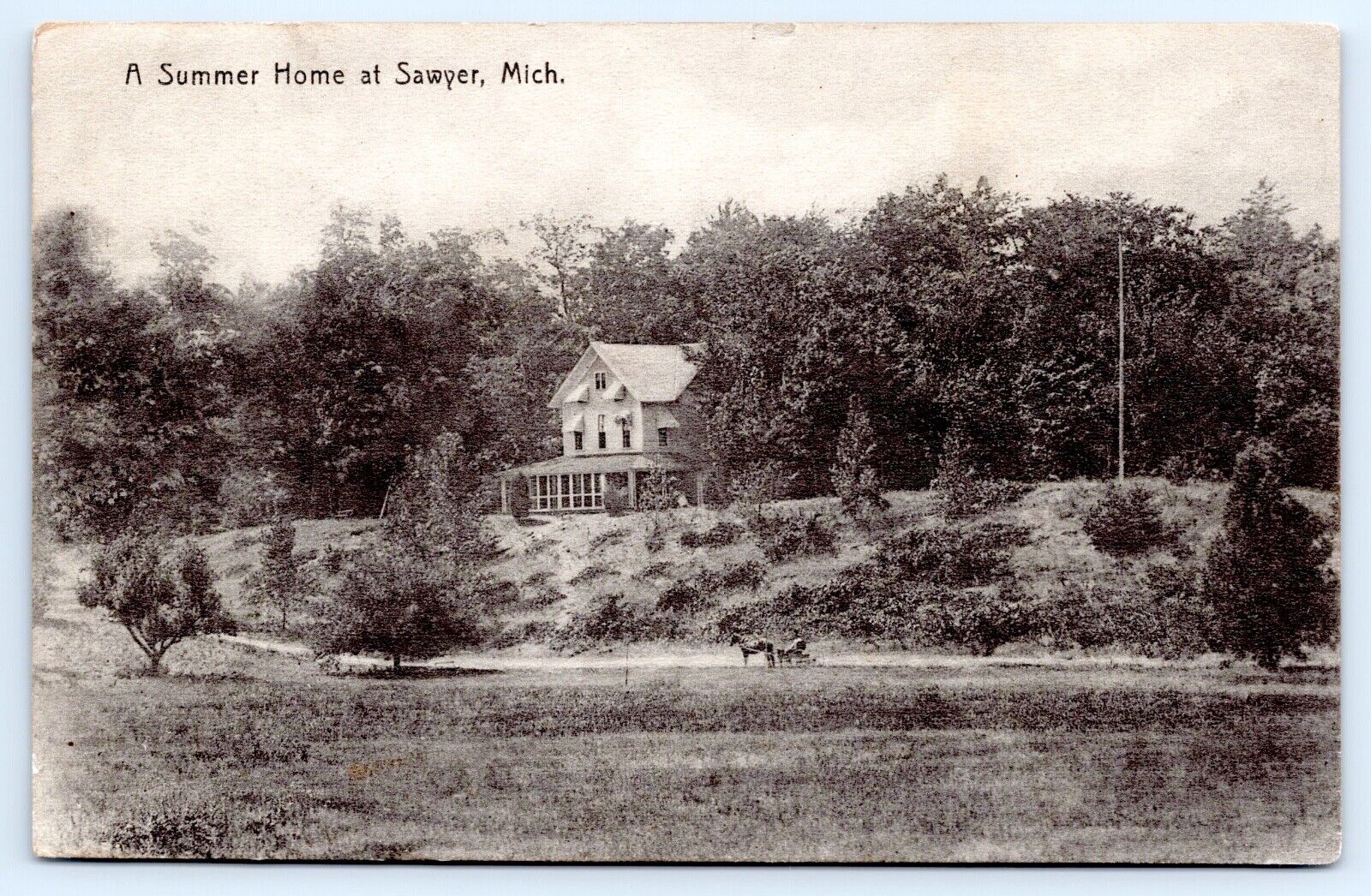 c1910s A Summer Home At Swayer Michigan Vintage Berrien County MI Postcard