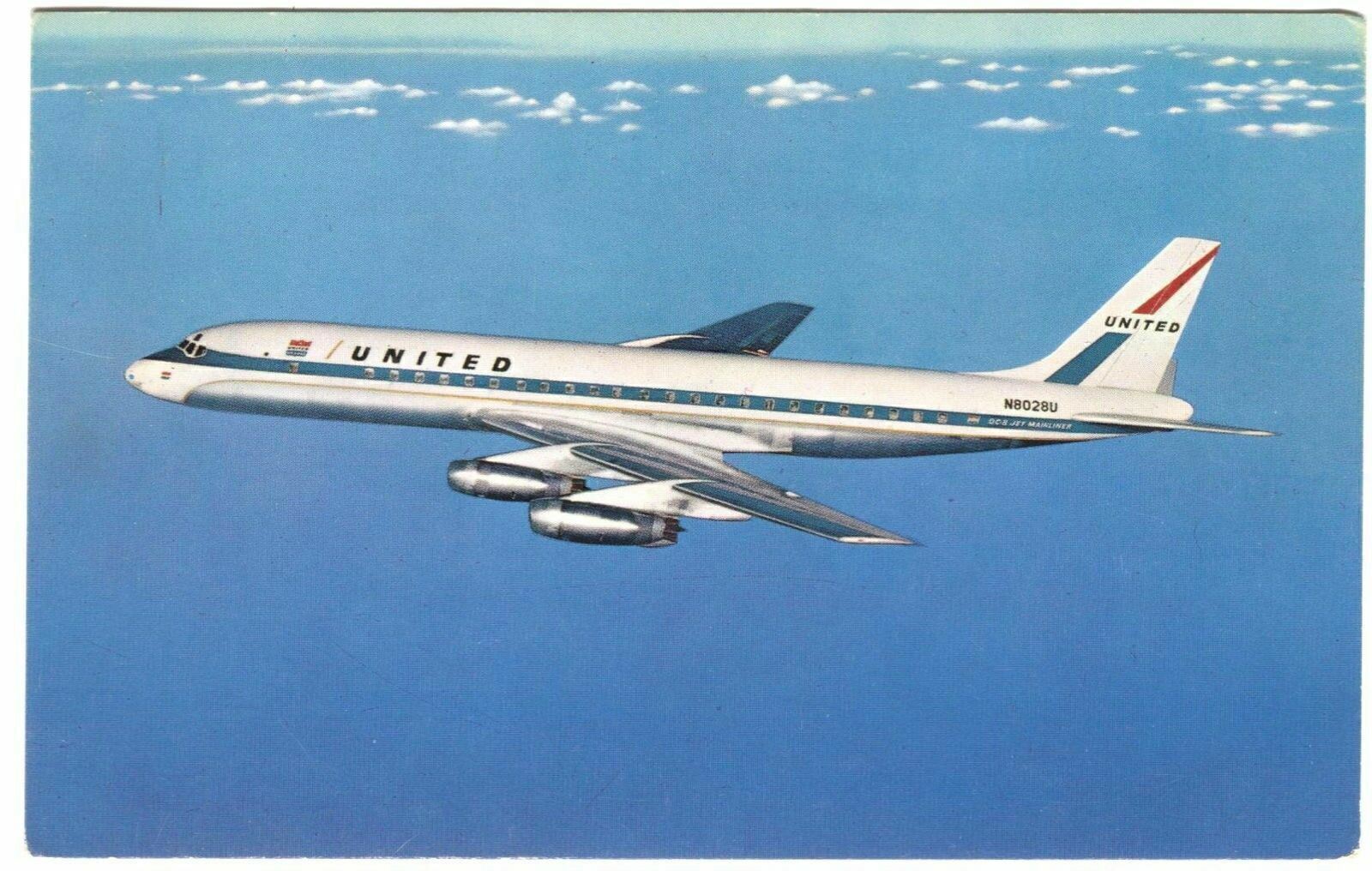 Postcard United Air Lines DC-8 Jet Mainliner 