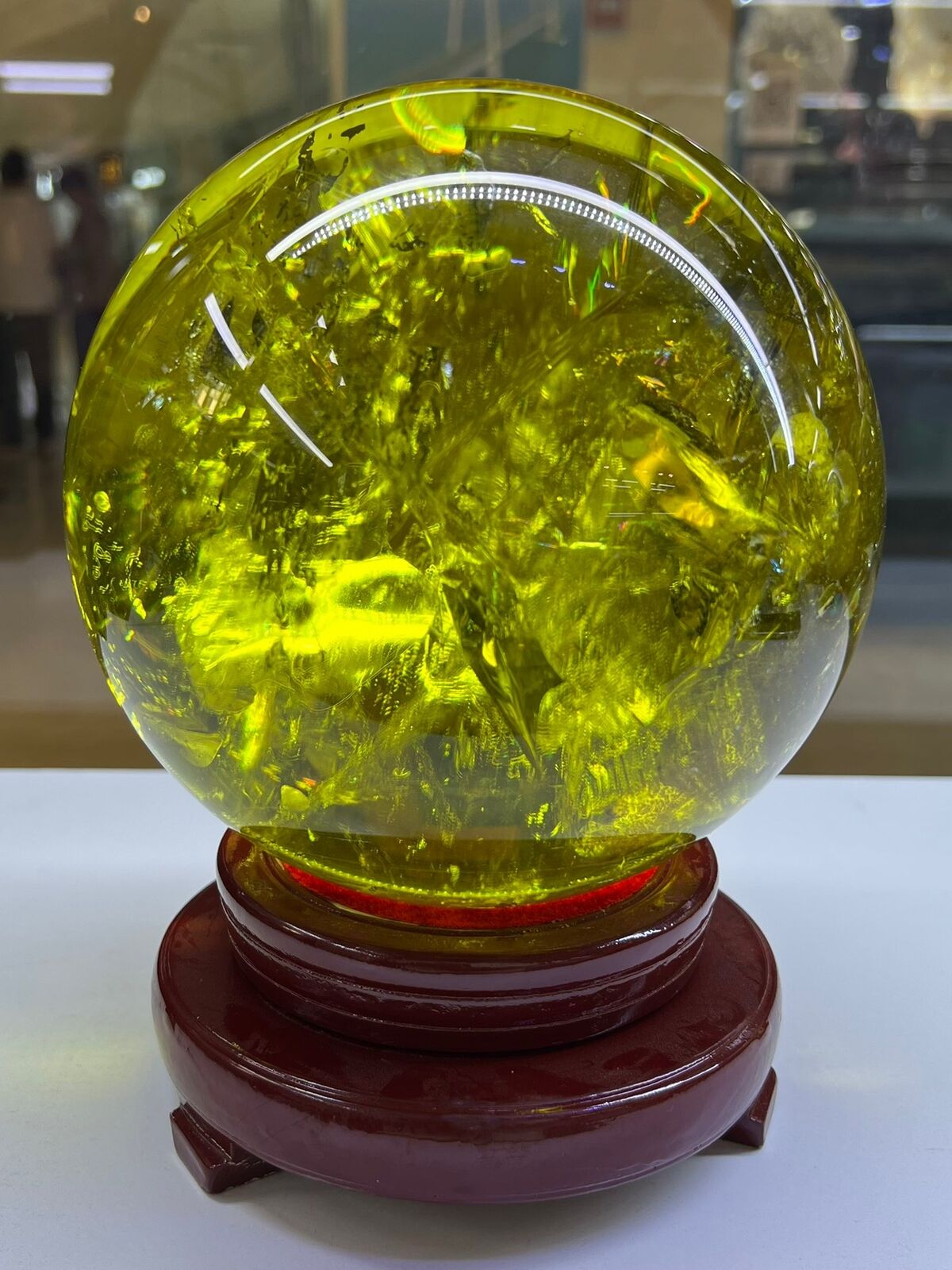 14.6LB Extremely rare high-end Natural Lemon crystal ball Reiki Home decoration