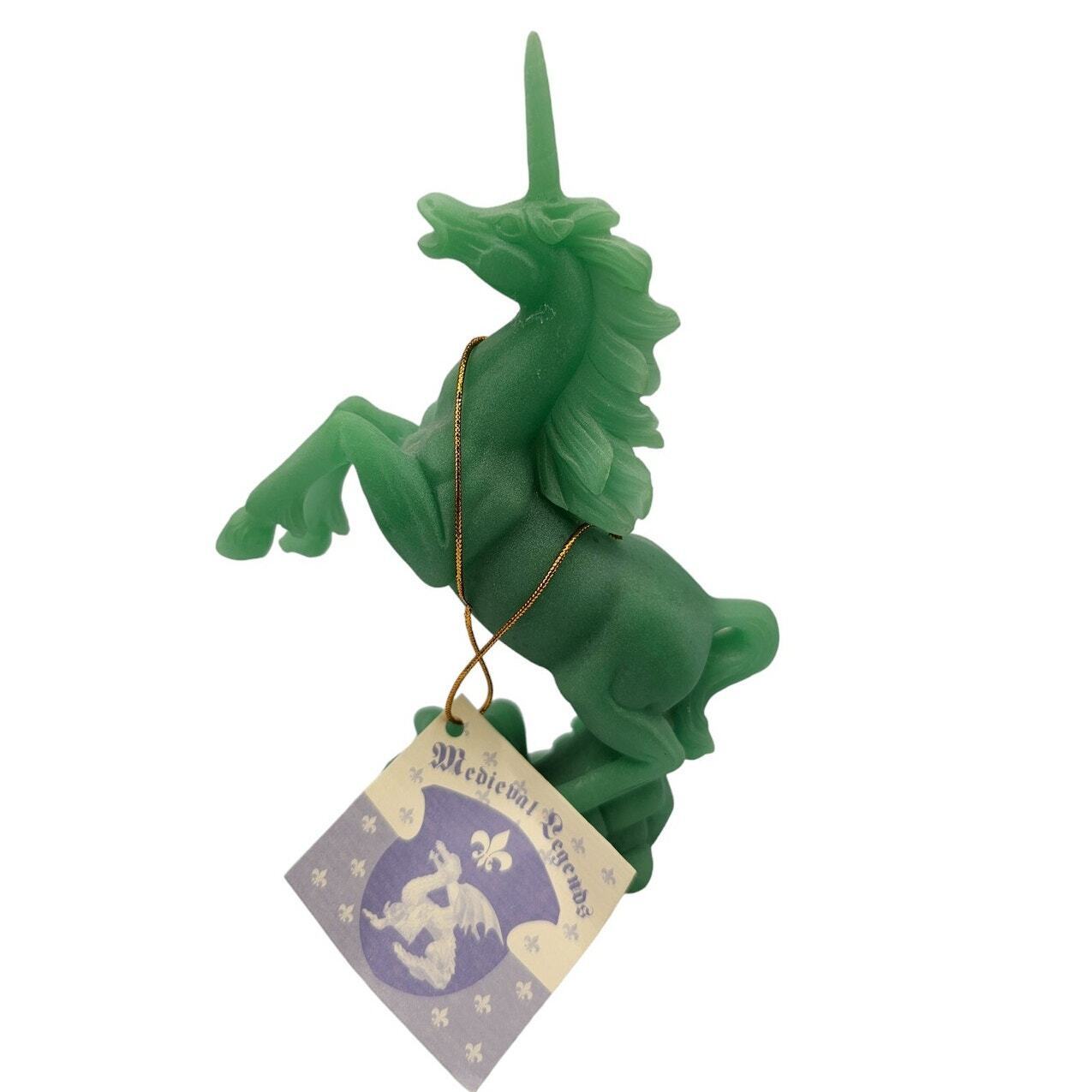 Vintage Mystic Green Unicorn Medieval Legends Figurine