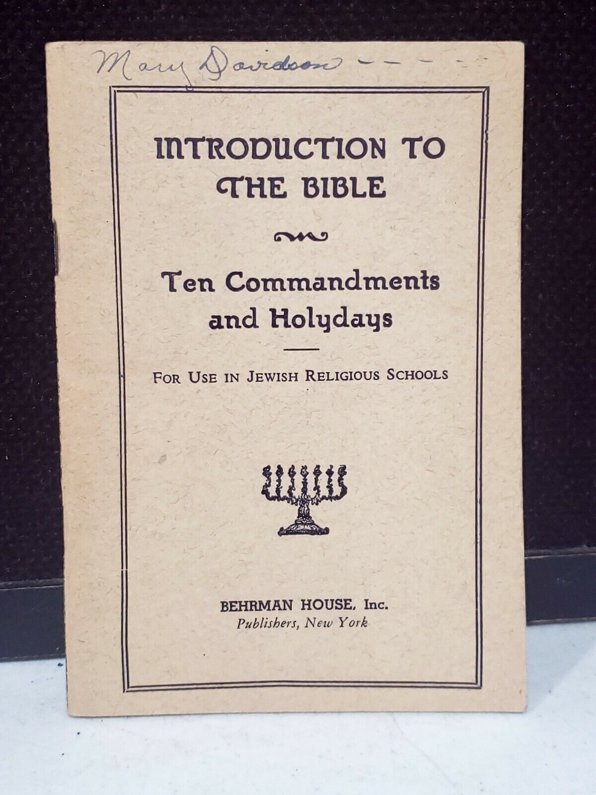 1948 Pocket Book Introduction to the Bible for Jewish Religious Schools Hebrew 