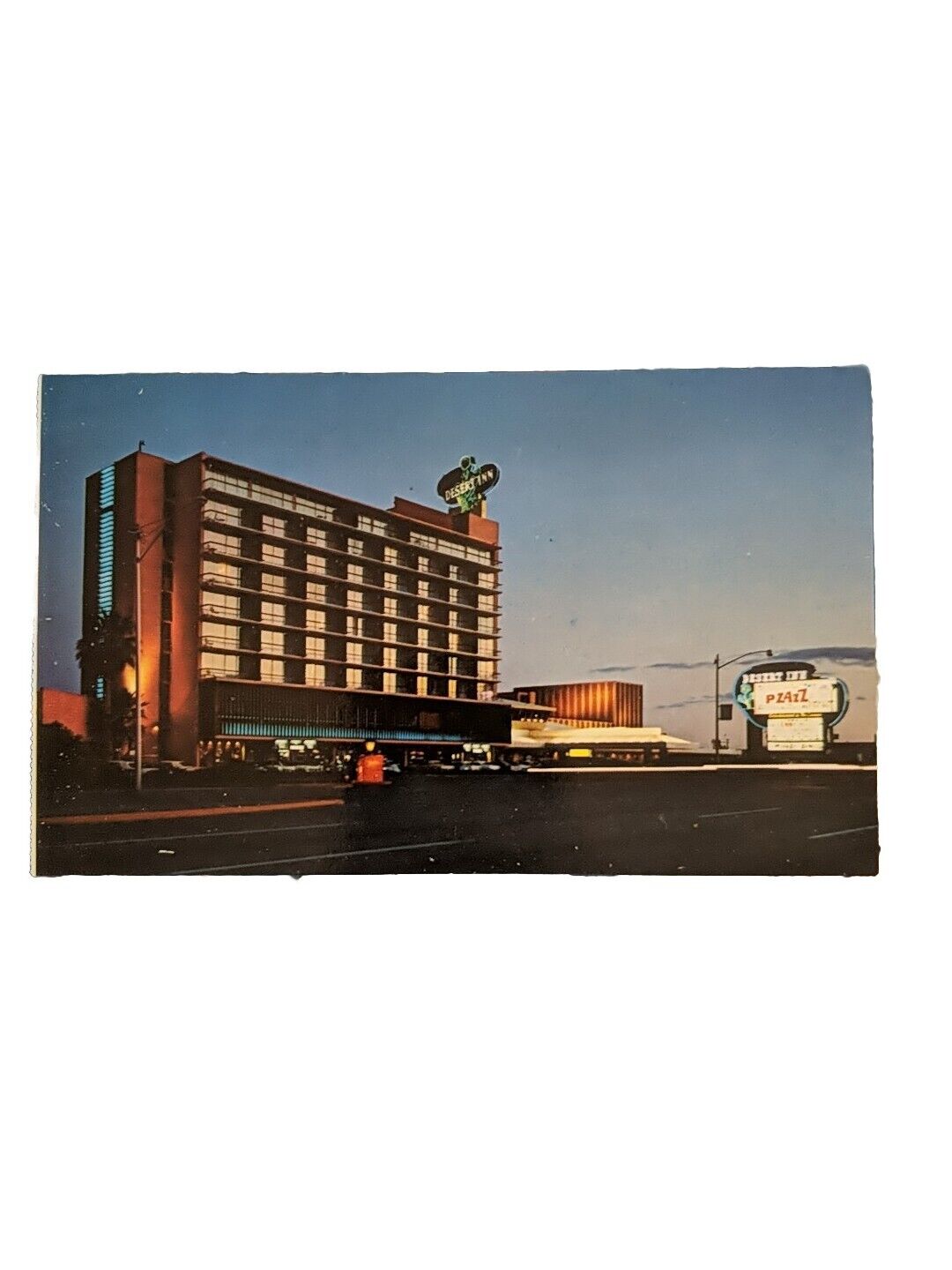 Desert Inn Las Vegas Nevada Sunset Twilight Vintage Postcard Plastichrome