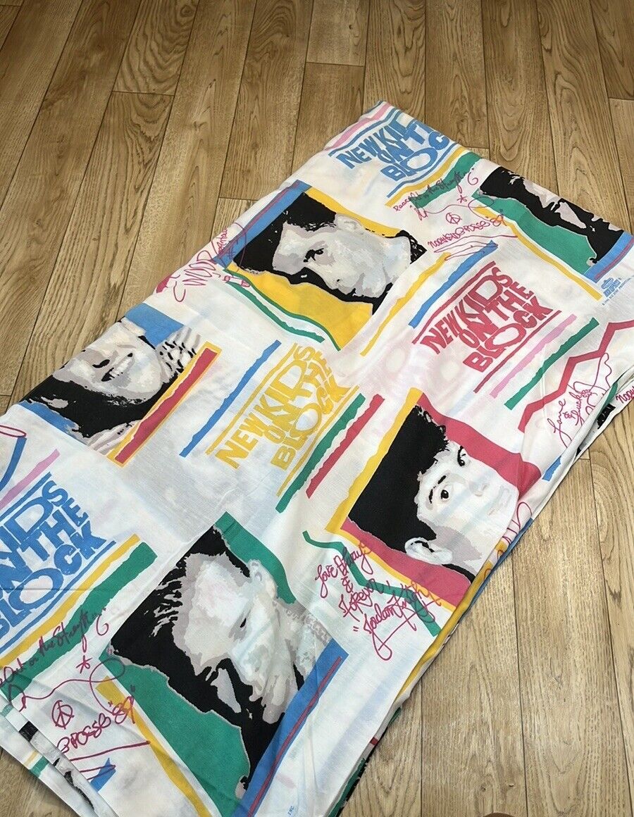 Vintage 1990 New Kids On The Block Full Size Bed Top Sheet