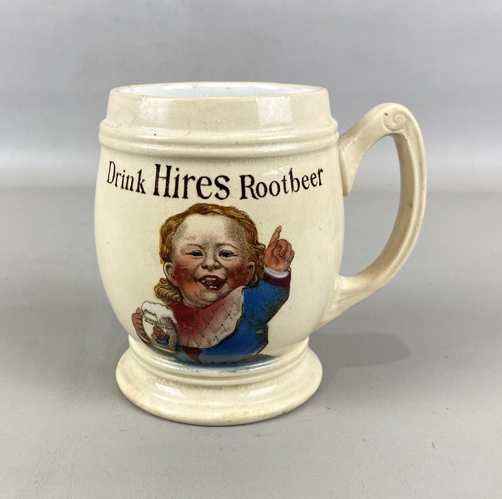 Antique Villeroy & Boch Mettlach HIRES Root Beer Pottery Mug