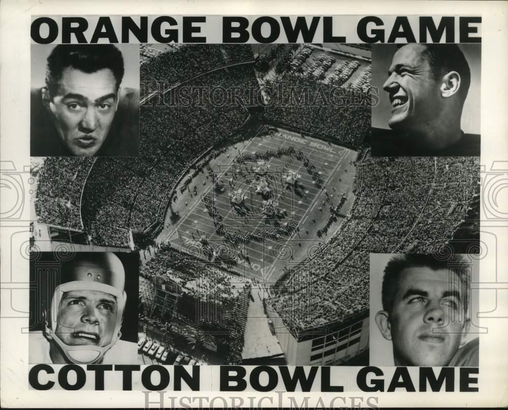 1962 Press Photo Orange Bowl & Cotton Bowl football Games at stadium - pis17235