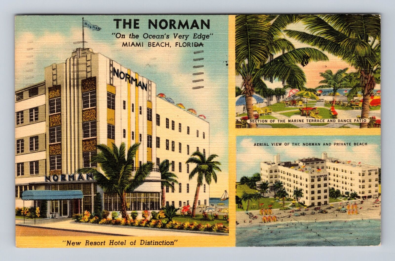 Miami Beach FL-Florida, The Norman, Advertising, Antique Vintage Postcard