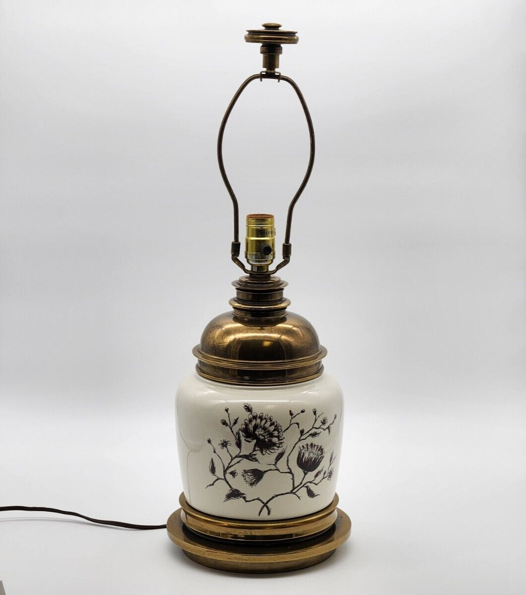 Vintage Stiffel Chinoiserie Ginger Jar Ceramic Table Lamp Very Heavy
