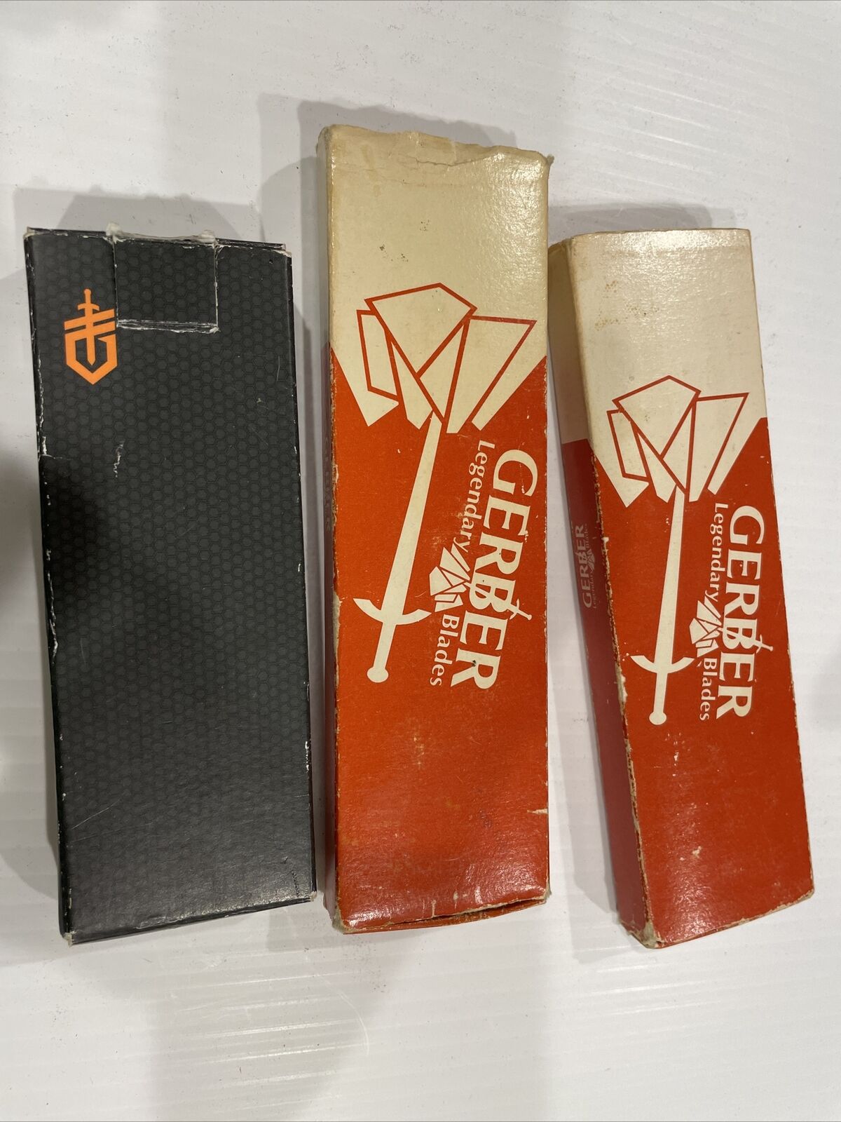 Lot Of 3 Vintage Gerber Folding Knives Never Used In Original Boxes Lock Blade
