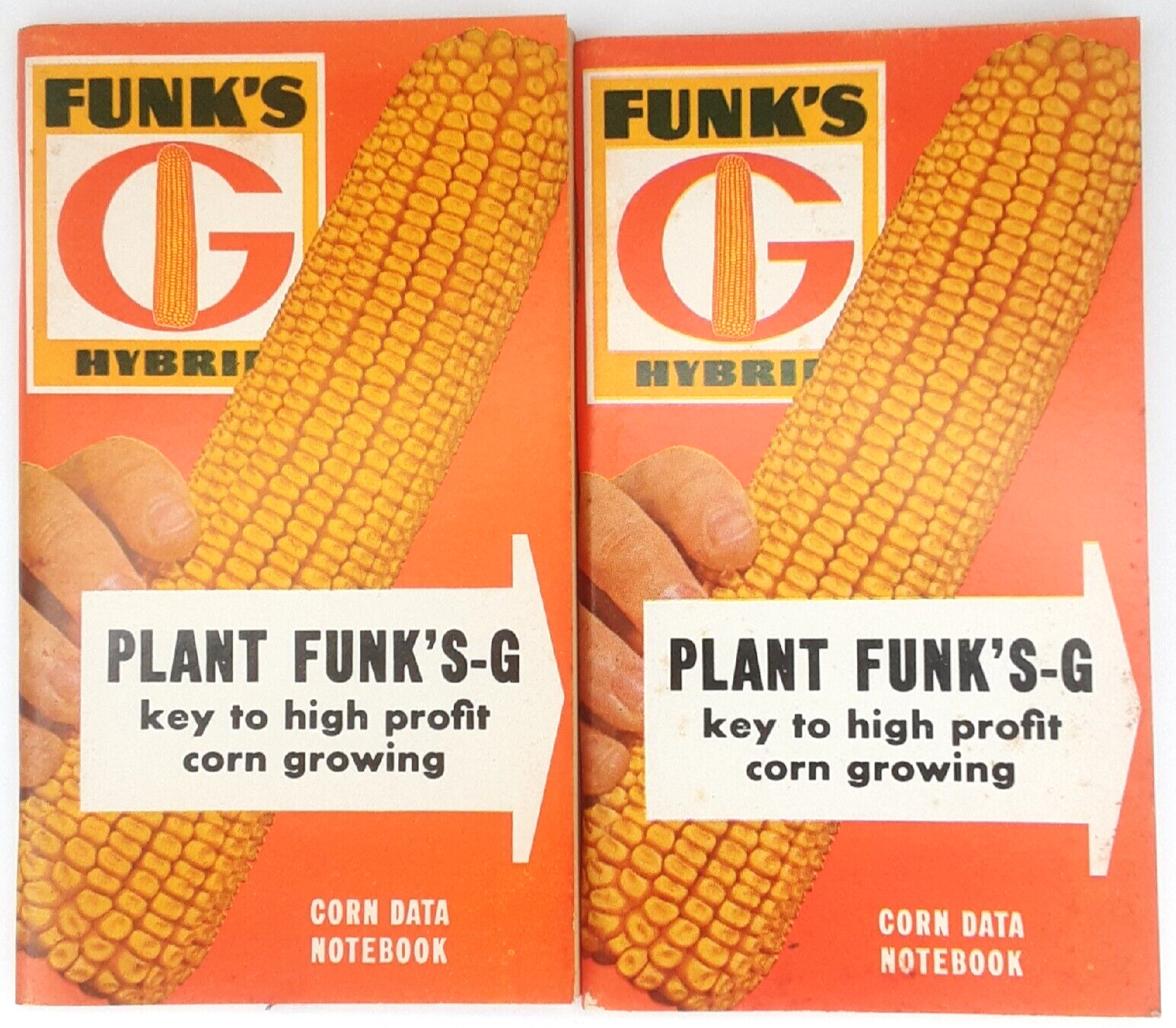 Funk\'s Hybrid Corn Data Notebook 1964 Set of 2 Agricultural Memorabilia