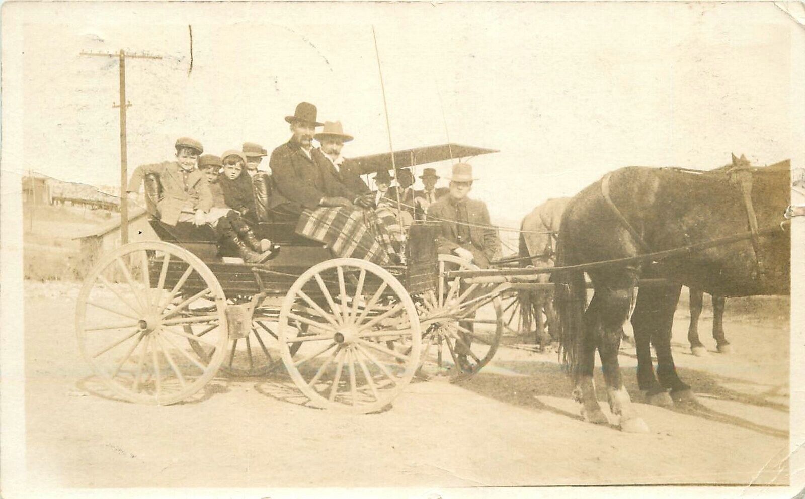 Postcard RPPC Arizona Jerome Horse Buggy 1914 23-1412