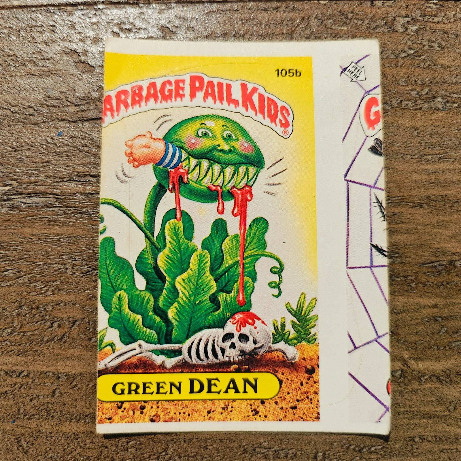 Green Dean Garbage Pail Kids 1986 Topps Card Misprint OFF CENTER &MISCUT 105b