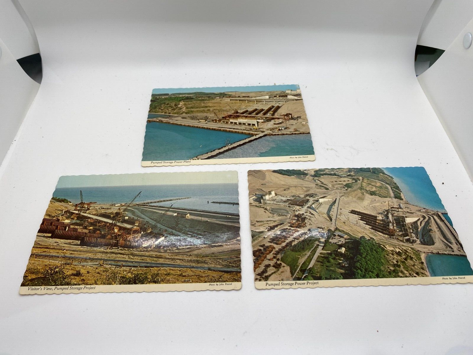3 post cards from 1970\'s Pumped Storage Power Project Ludington, MI