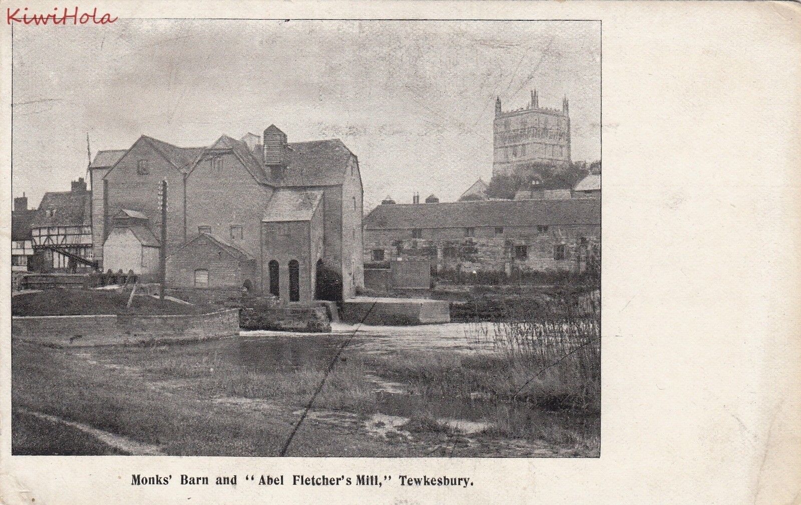 Postcard Monks' Barn and Abel Fletcher's Mill Tewkesbury UK