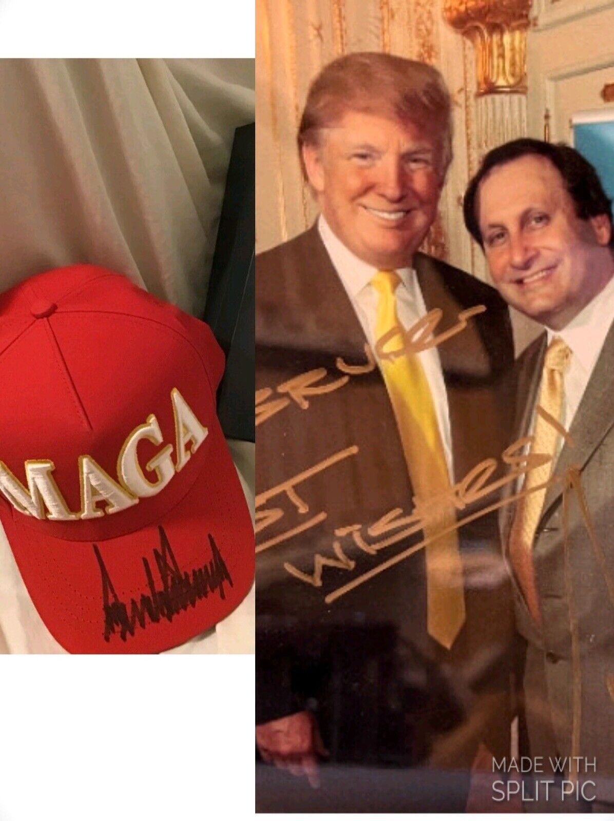 Rare Guaranteed real Trump MAGA hat Mar-a-Lago golf gift bag signed USA
