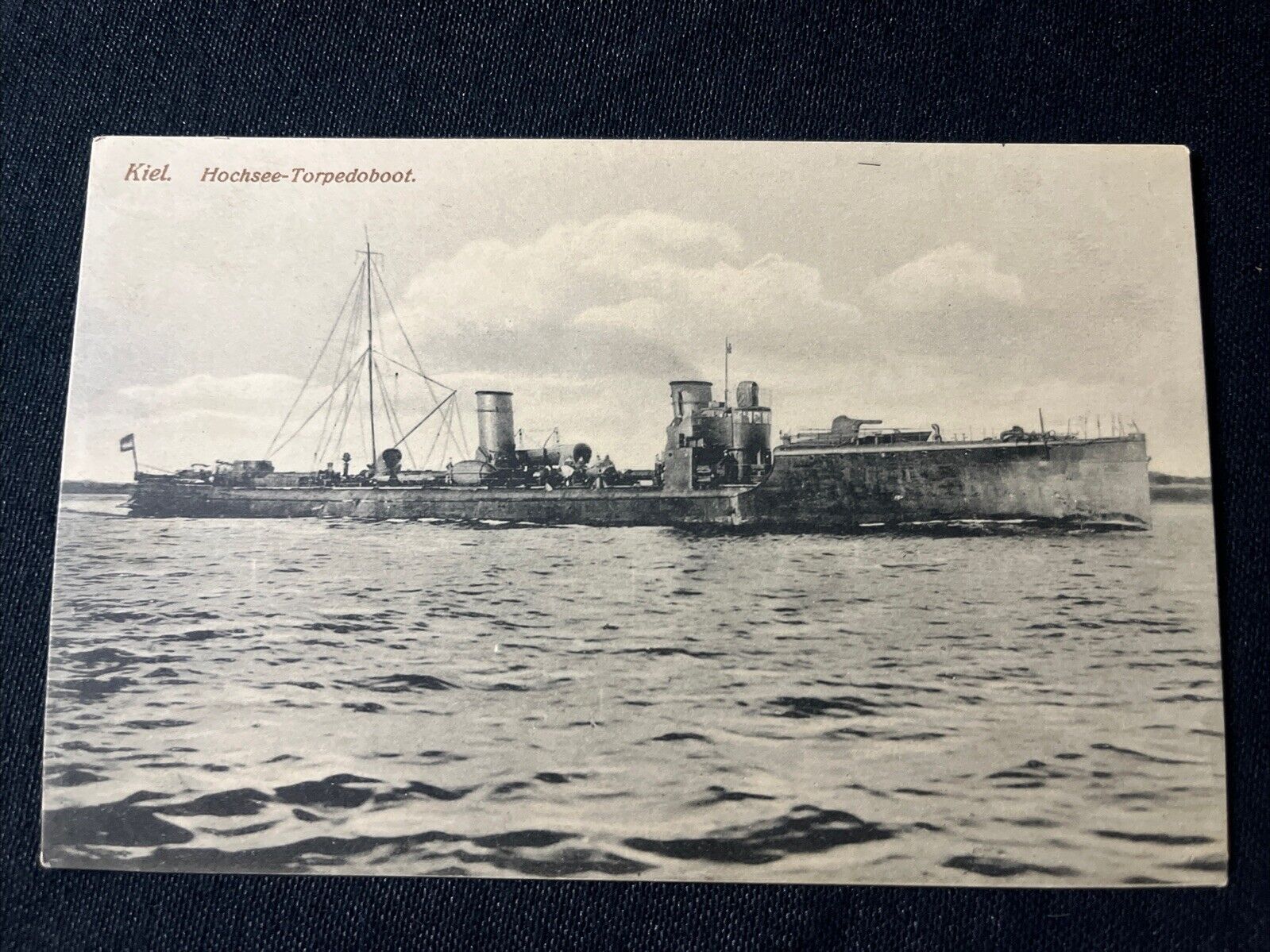 WW1 WWI 1915 German Hochsee Torpedo Boat Topedoboot Kiel RPPC Postcard Rare