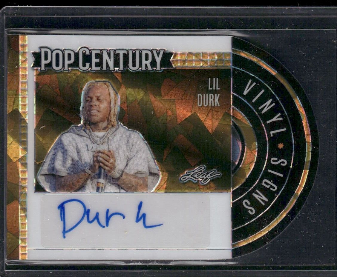 Lil Durk 2024 Leaf Pop Century Vinyl Signs Autograph Gold Crystal 1/1 Auto