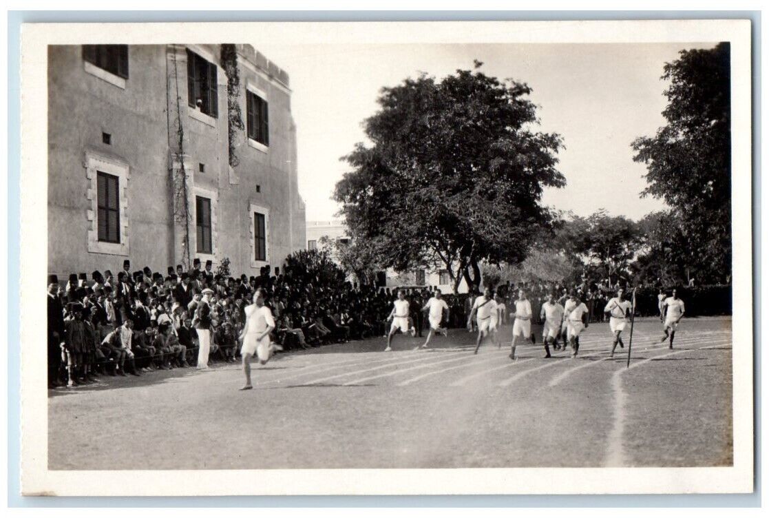 c1950\'s College Track Meet Athlete Assuit Egypt RPPC Photo Unposted Postcard