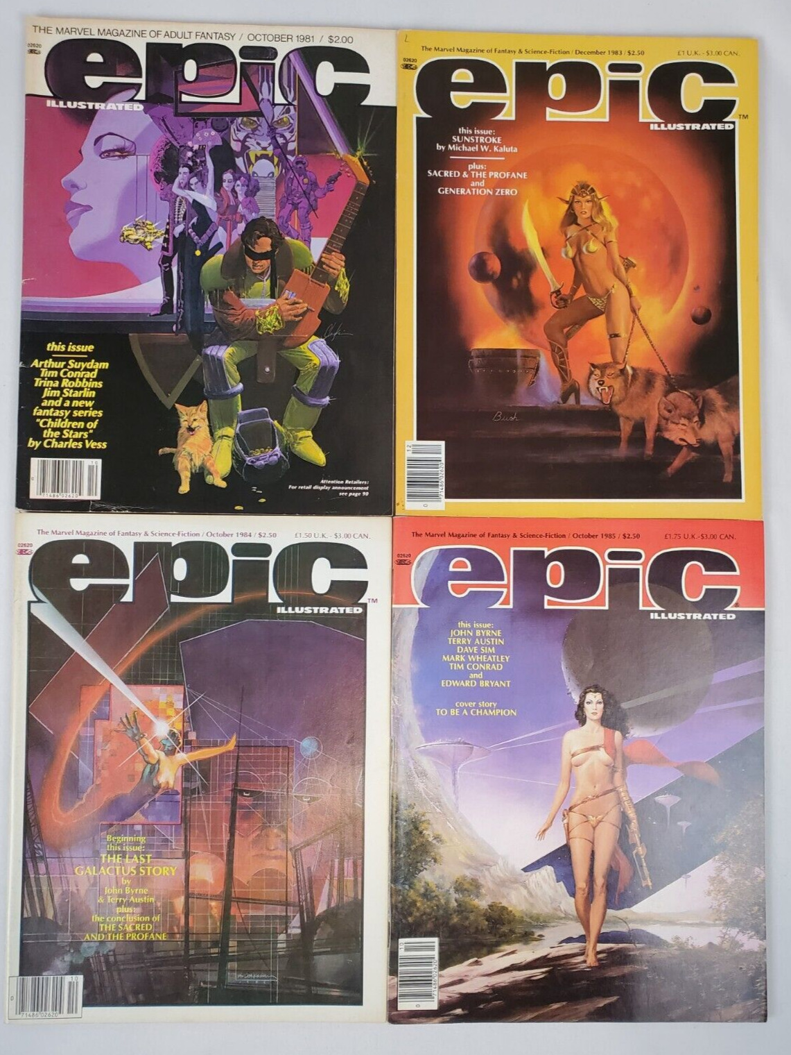 Marvel Epic Illustrated Magazine Lot of 4 Fantasy Science Fiction