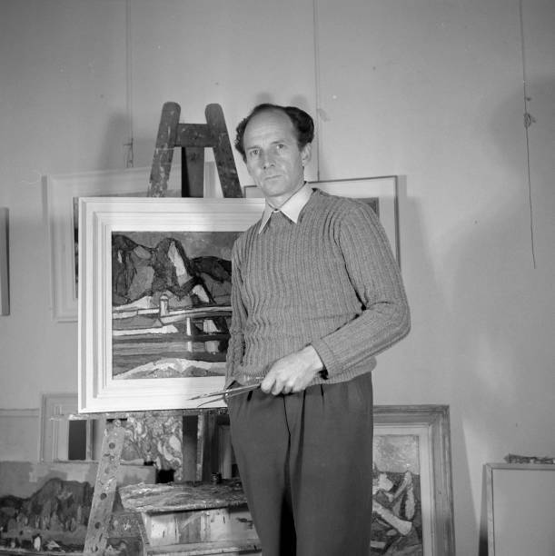 Painter Alfred Sidler Lucerne ca 1955 Switzerland Old Photo 2