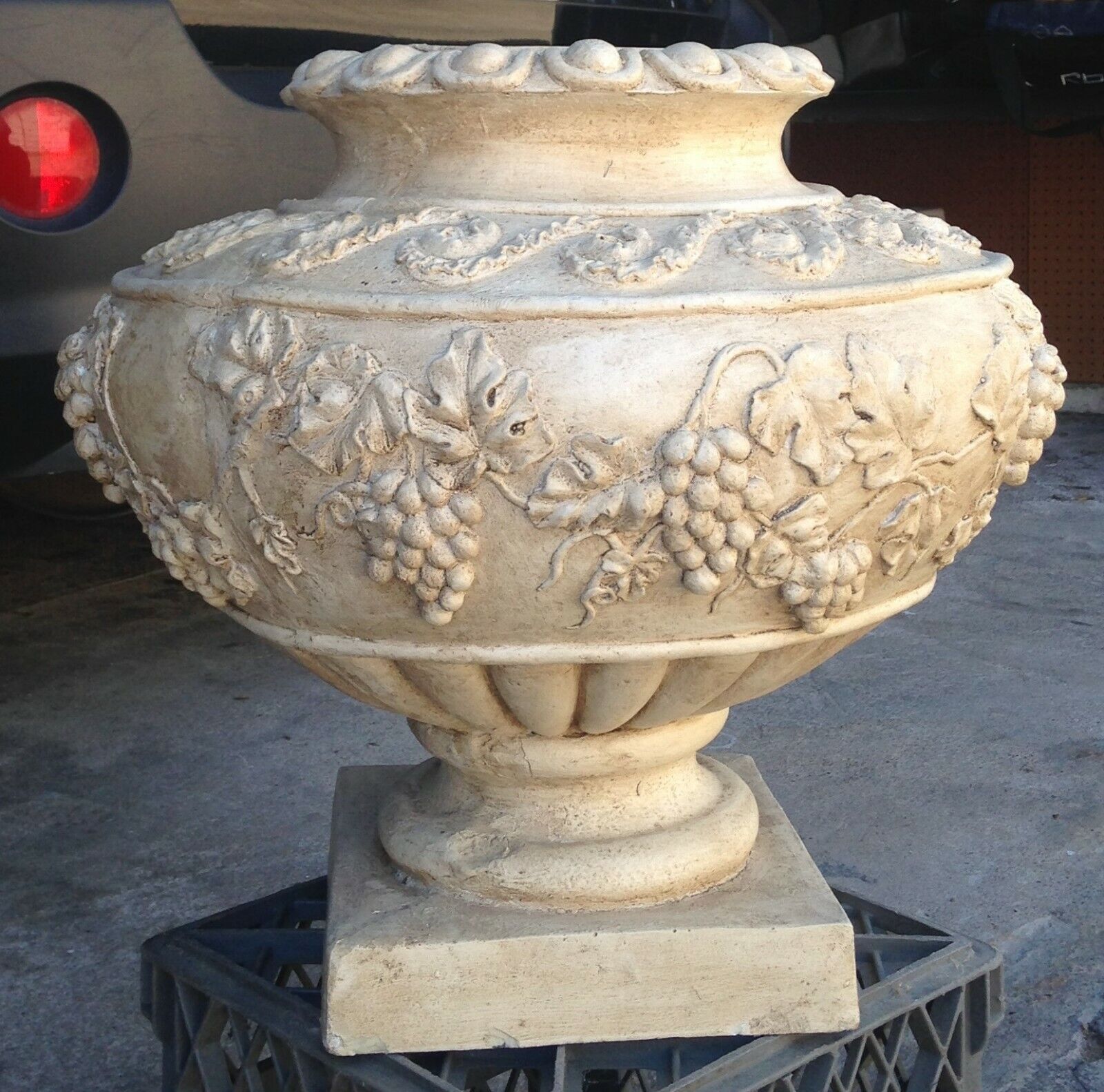Vintage Roman Grecian Style Carved Planter Ceramic 20\