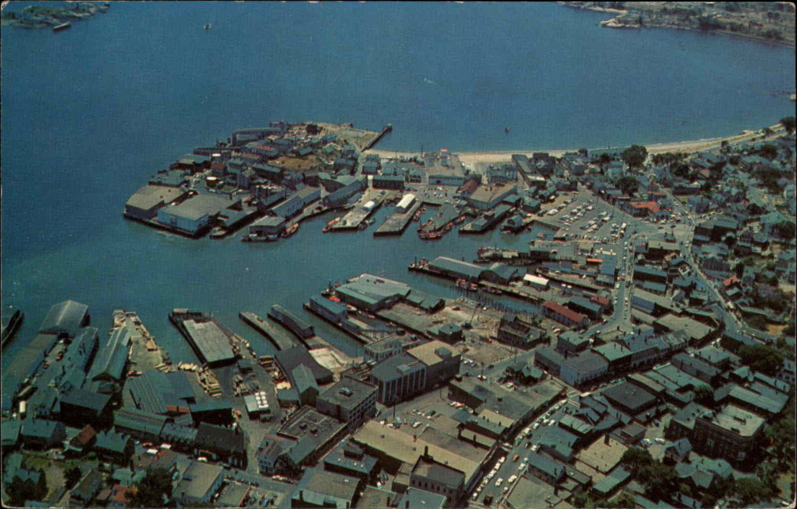 Gloucester Massachusetts MA Birdseye View c1950s-60s Postcard