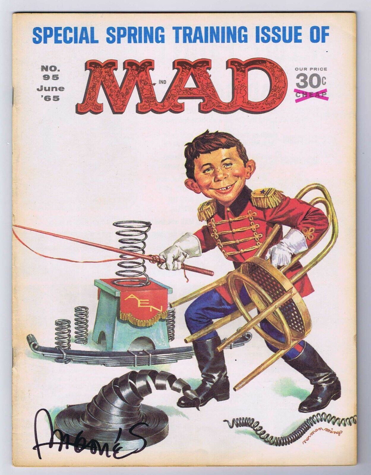 Mad Magazine #95 VG+ Signed w/COA Sergio Aragones 1965 EC Comics