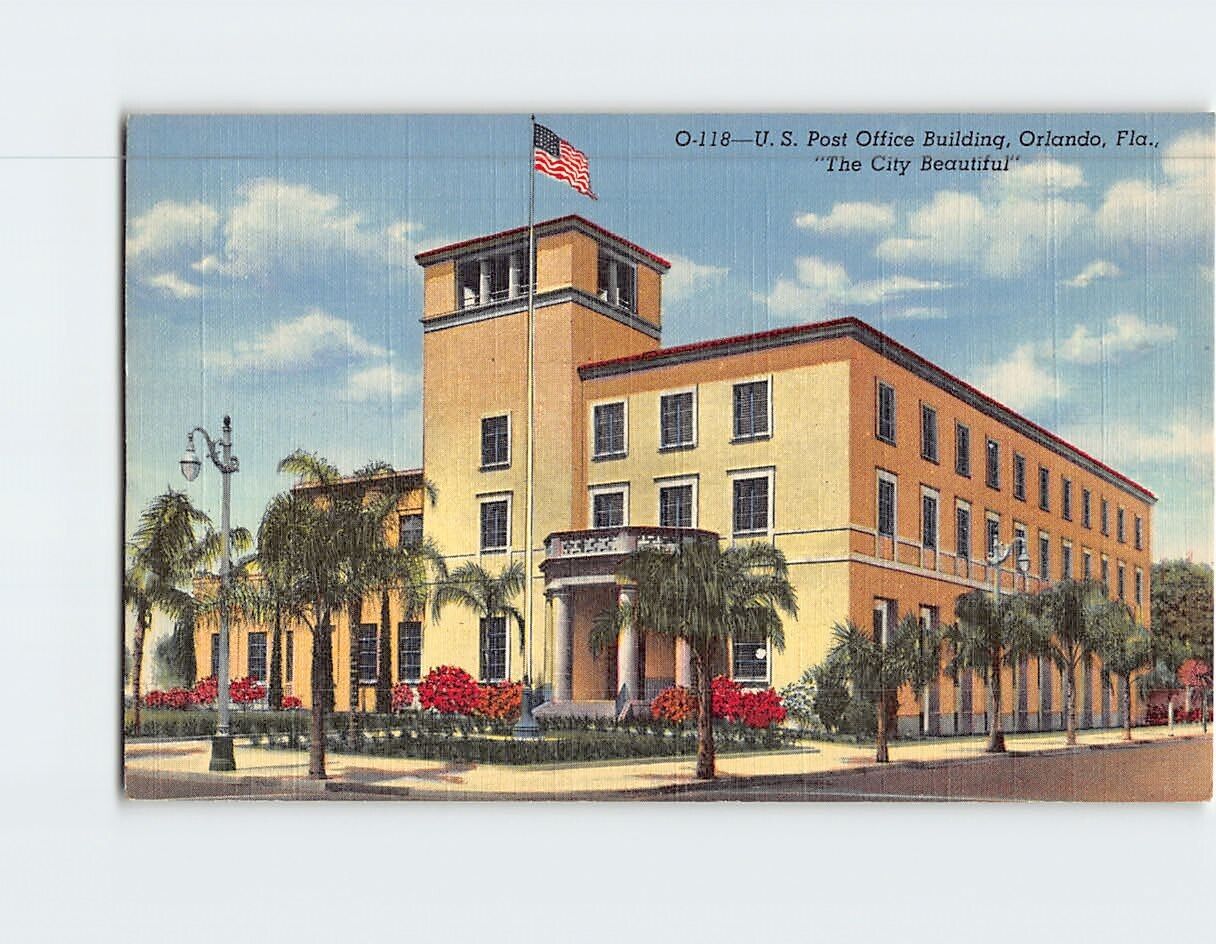 Postcard US Post Office Building Orlando Florida USA