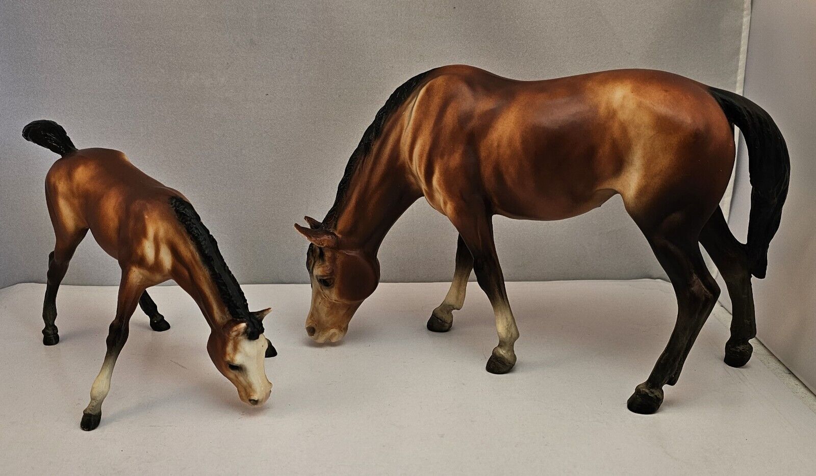 Lot of 2 - Vintage Breyer Grazing Mare (#141) and Grazing Foal (#151) Bay