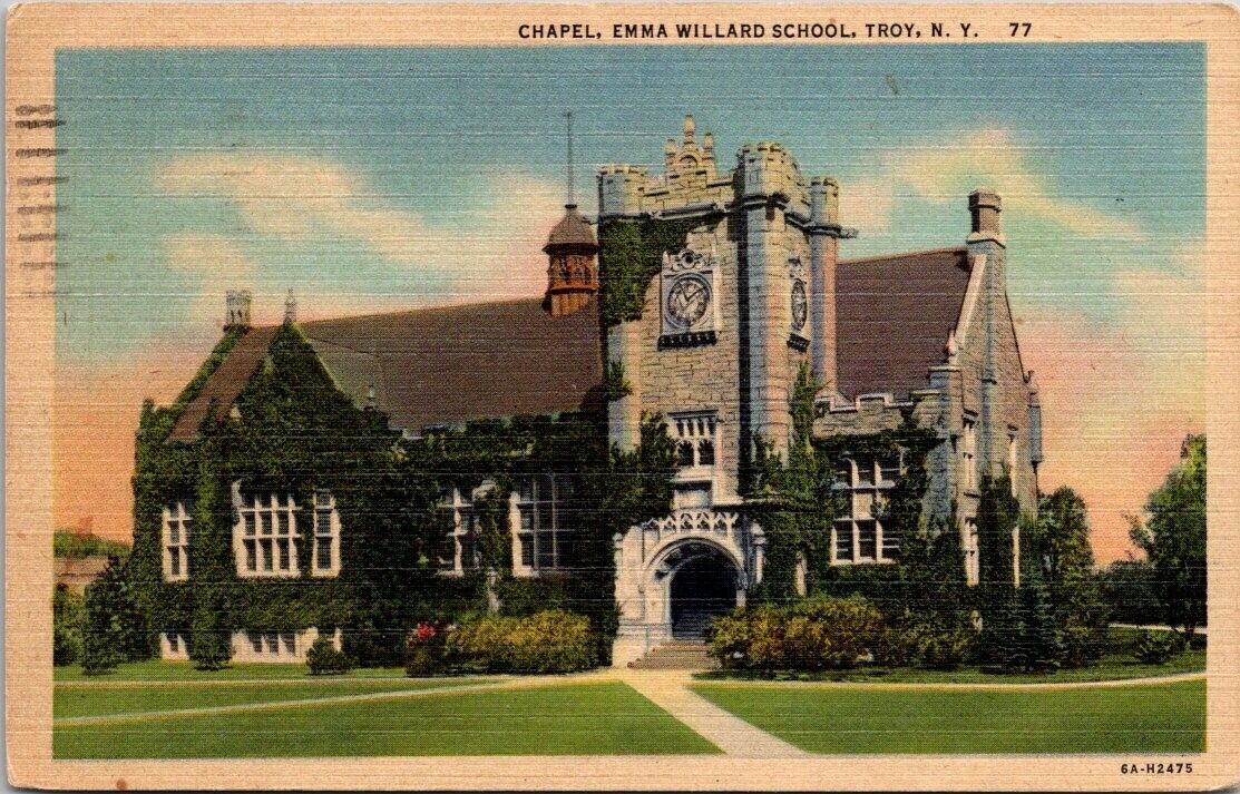 Postcard Chapel Emma Willard School Troy NY