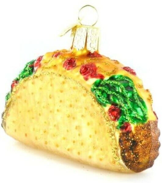 Old World Christmas 32084 Glass Blown Taco Ornament