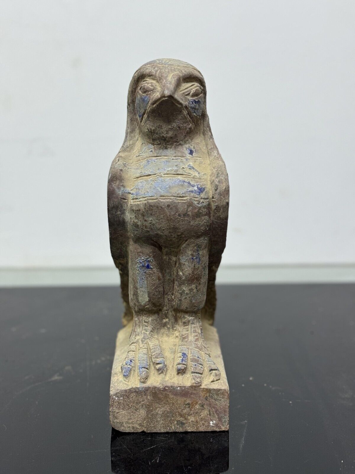 ancient Egyptian antiquity Falcon Guardian Statue of Horus Guardian of the dead.