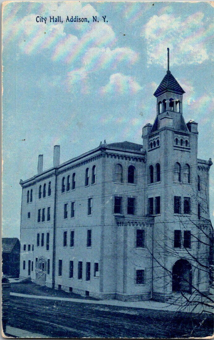 1908. ADDISON, NY. CITY HALL. POSTCARD L17