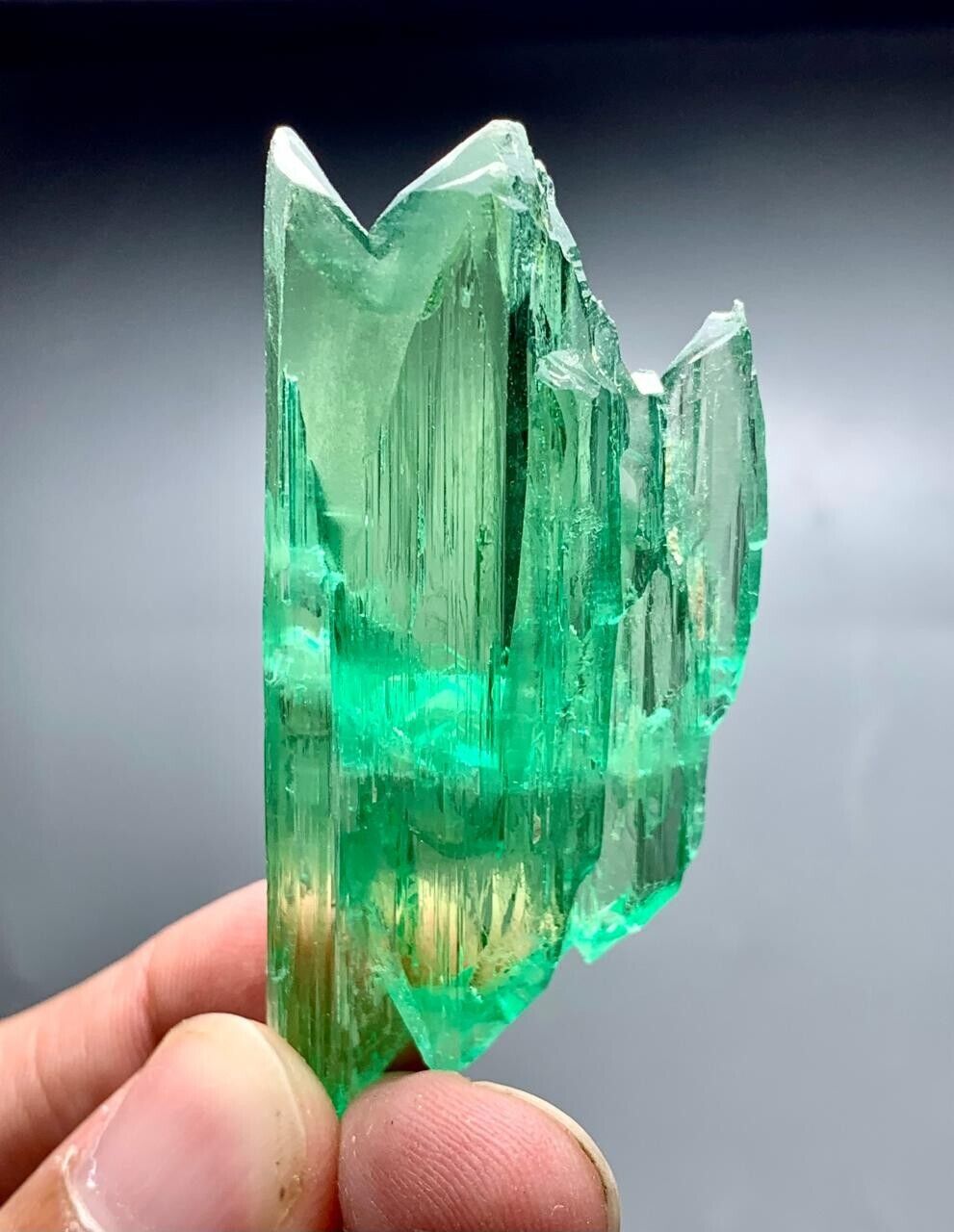135 Cts Etched Hiddenite Kunzite Crystal from Afghanistan