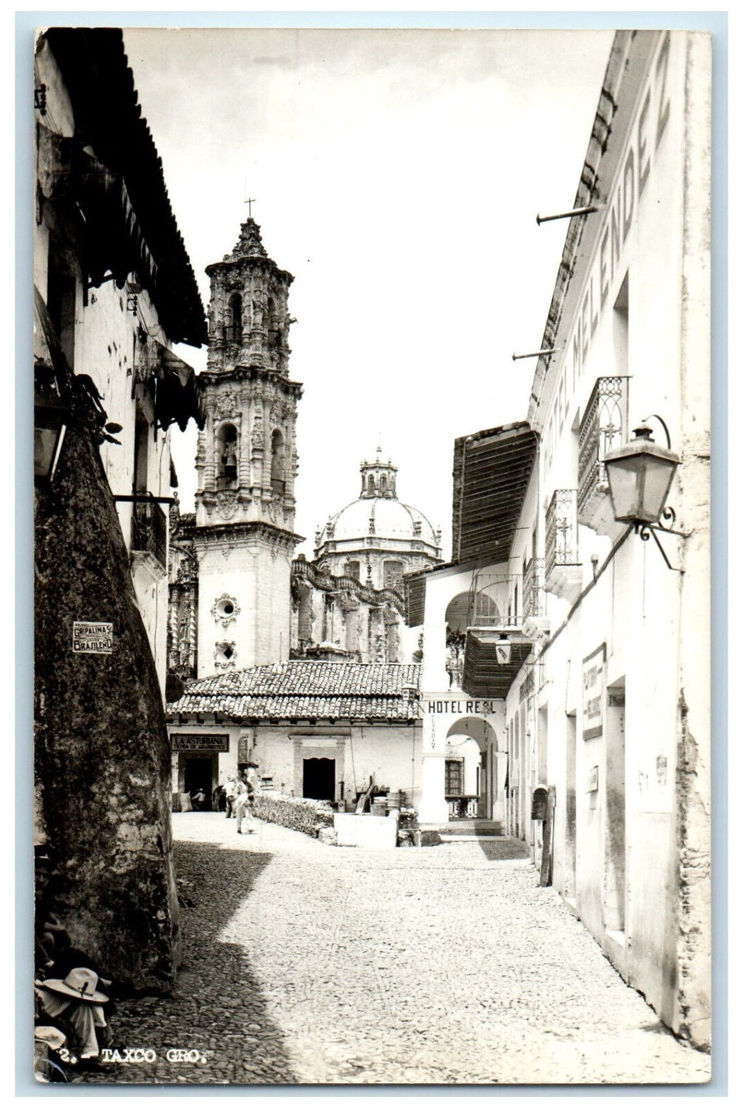 c1940's La Asturiana Hotel Buildings Taxco Guerrero Mexico RPPC Photo Postcard