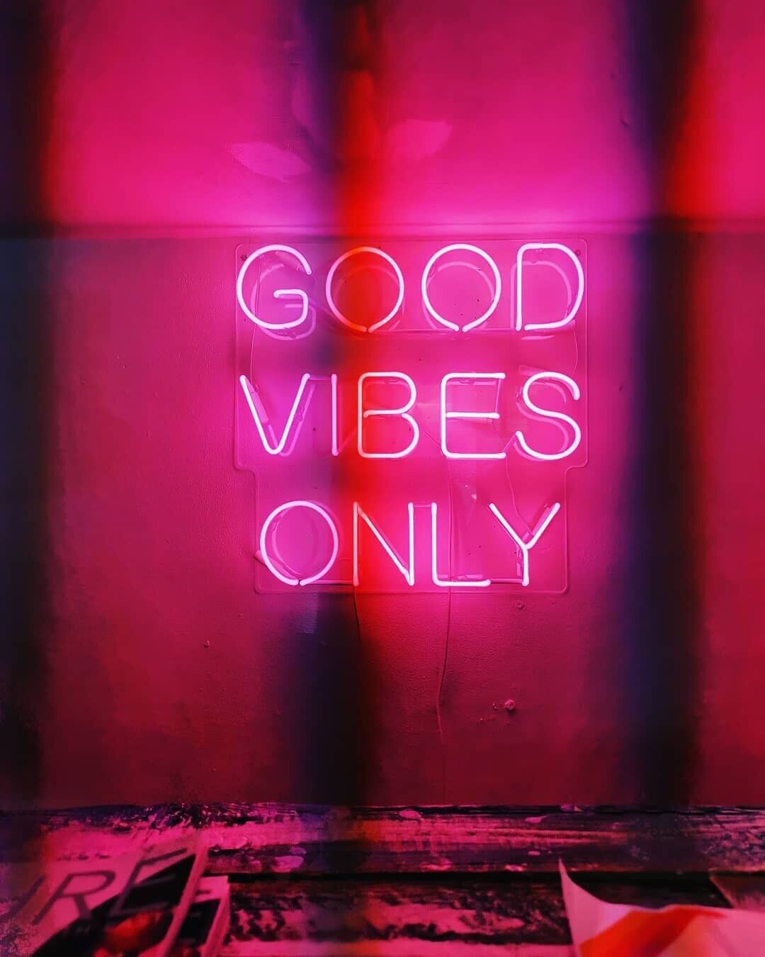 Good Vibes Only Pink Neon Sign Lamp Light Acrylic 17\