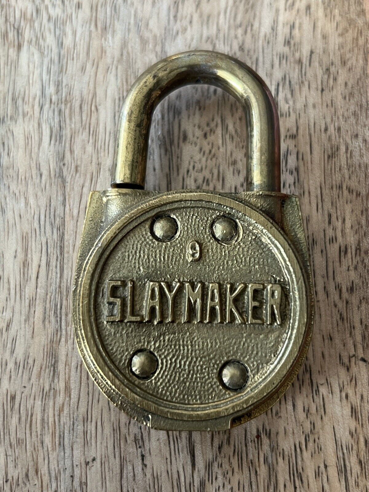 Vintage Old Slaymaker Brass Padlock No Key