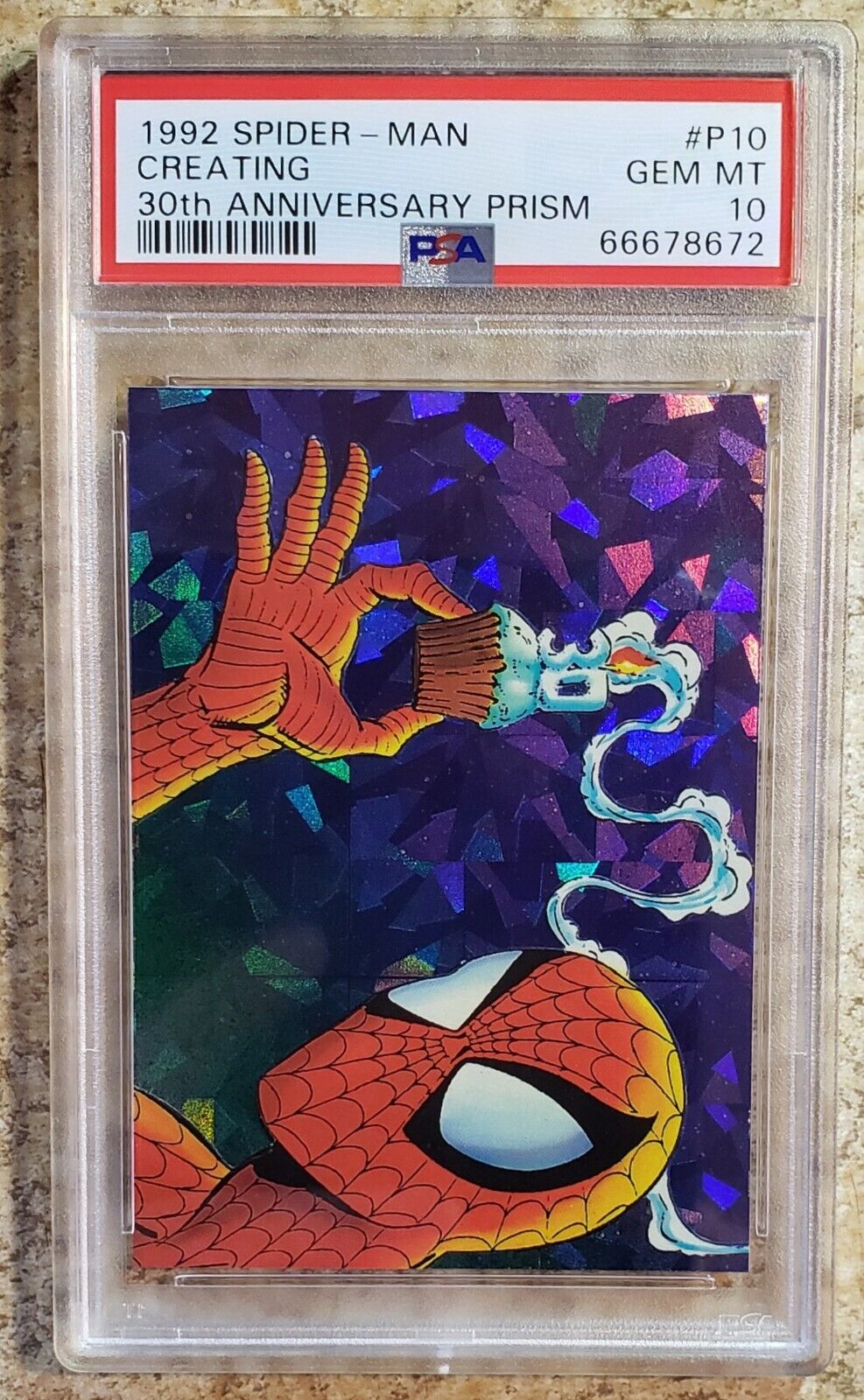 1992 Spider-Man Creating-30th Anniversary Prism-PSA 10.