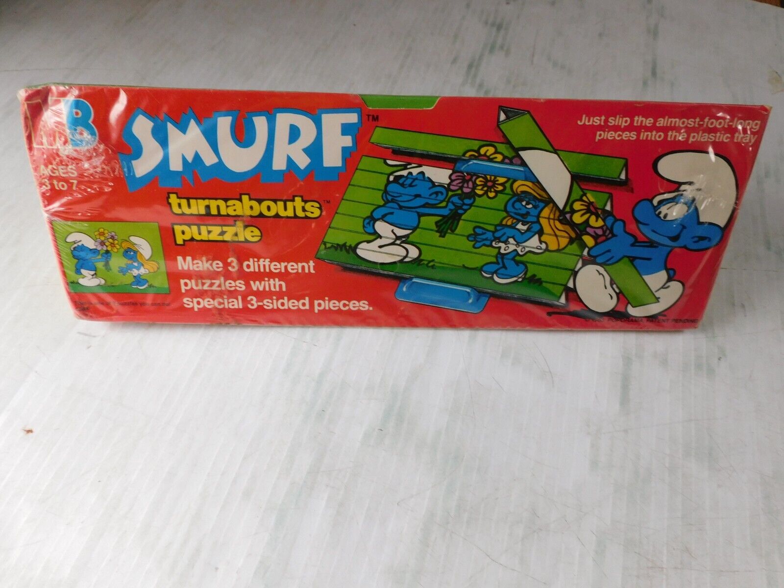 Smurf Turnabouts Puzzle makes 3 different puzzles MB 1983 Peyo new sealed