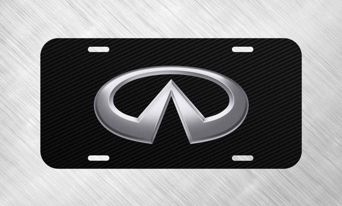 New For Infiniti Simulated Carbon Fiber License Plate Auto Car Tag 