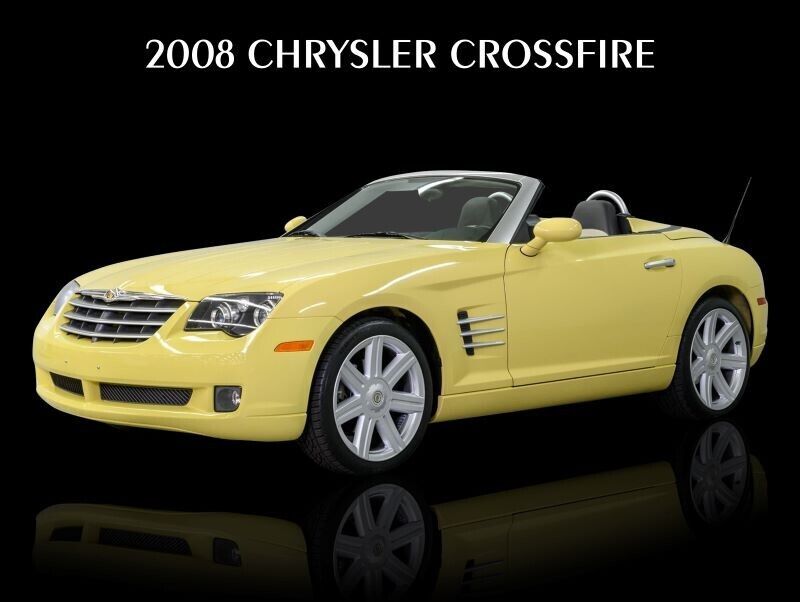 2008 Chrysler Crossfire in Yellow Metal Sign: 9x12\