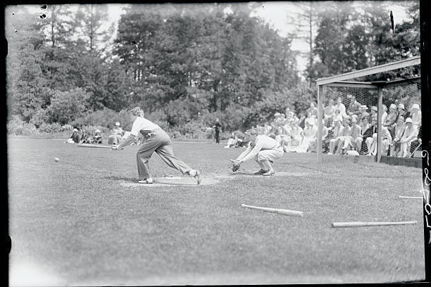 Vassar College class day Margaret Swift at bat 1928 Old Photo