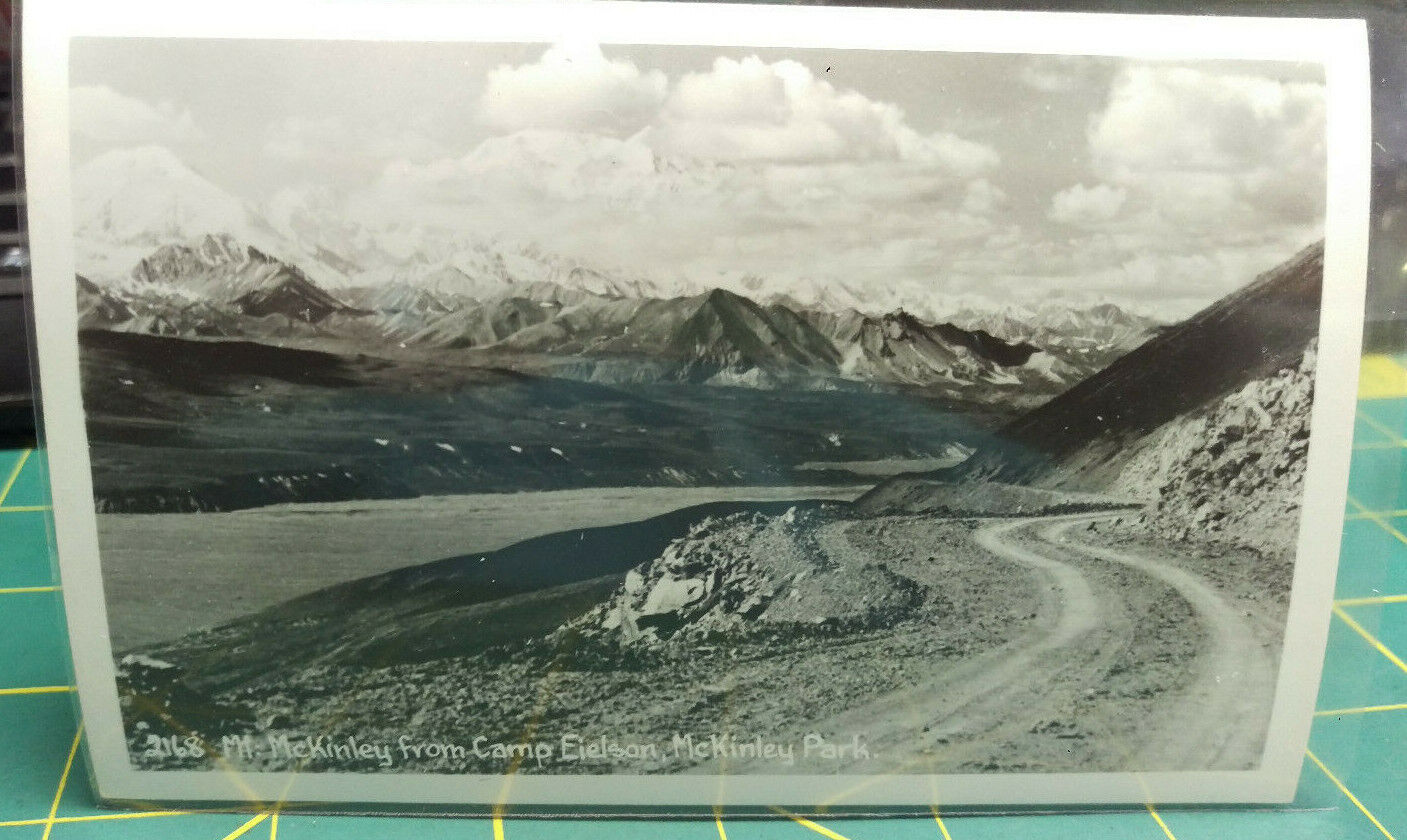 Vintage AK Postcard - RPPC 2168 Mt. McKinley from Camp Eielson McKinley Park PC