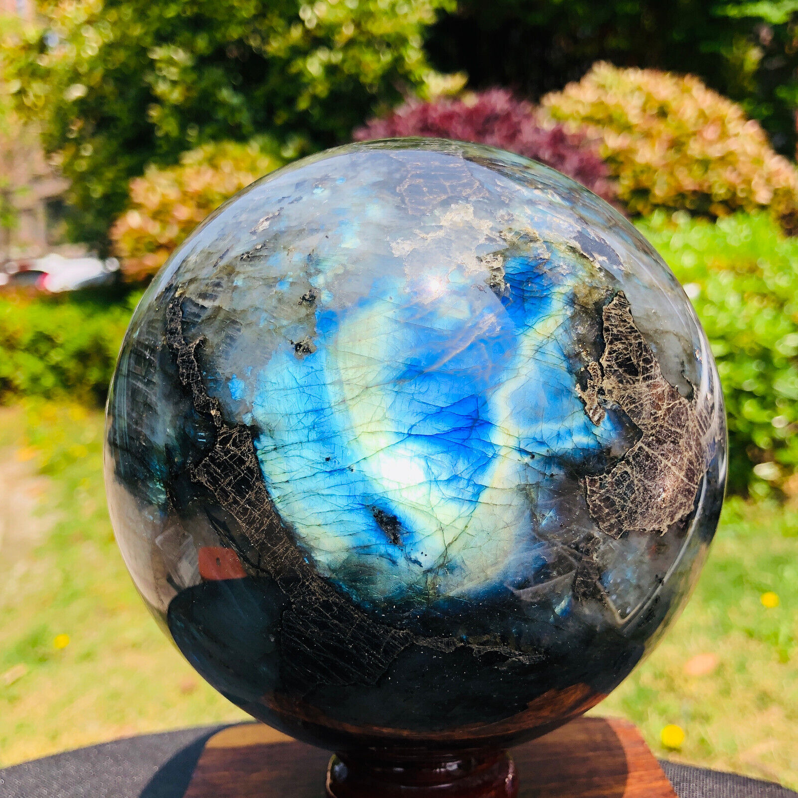 6.4LB  Natural Gorgeous Labrador Ball Quartz Crystal Stone Healing 1305