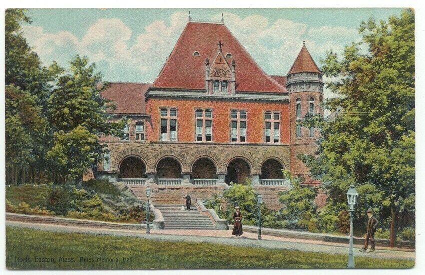 North Easton MA Ames Memorial Hall Postcard Massachusetts