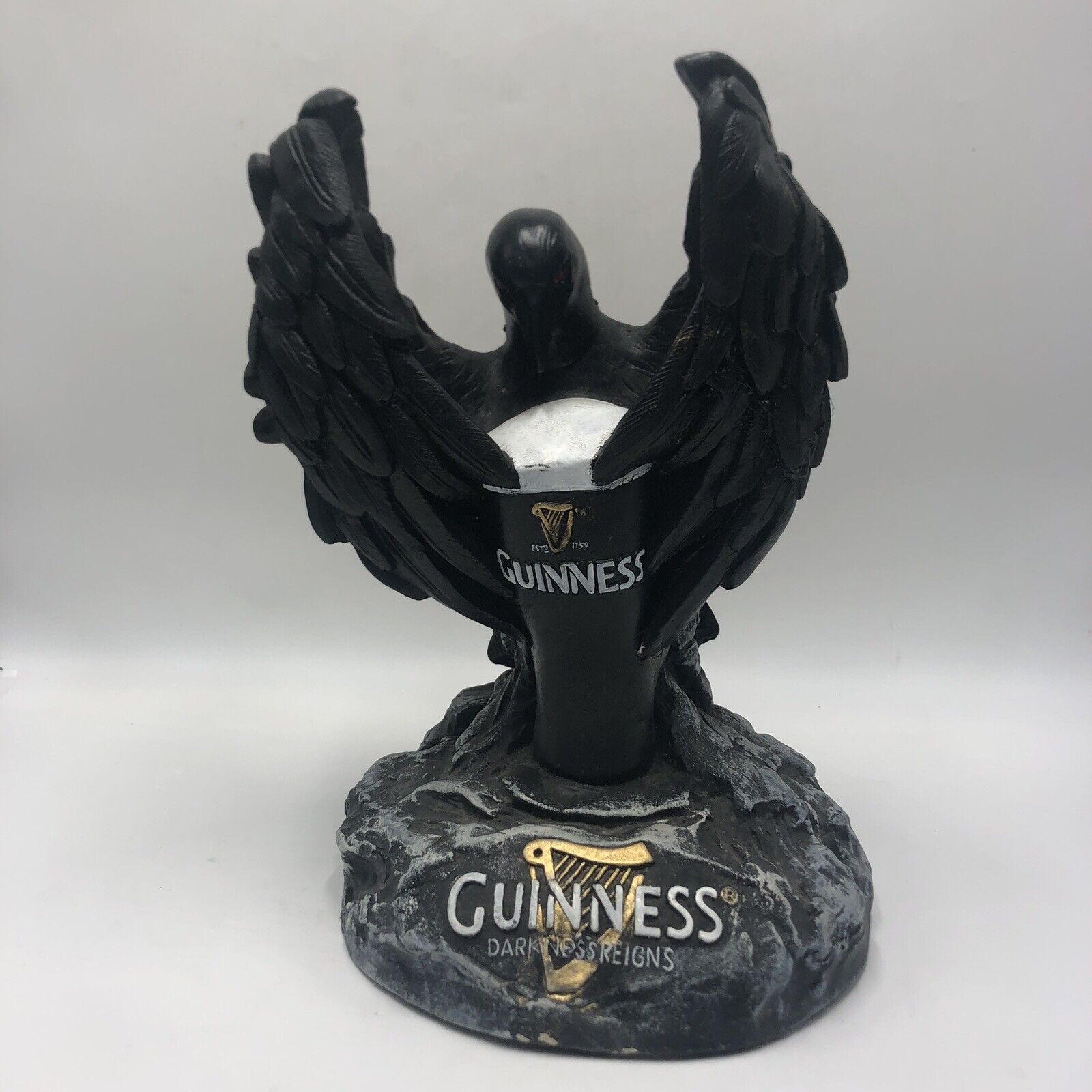 Vintage Guinness Darkness Reigns HALLOWEEN Advertising Foam Statue of Raven/Crow