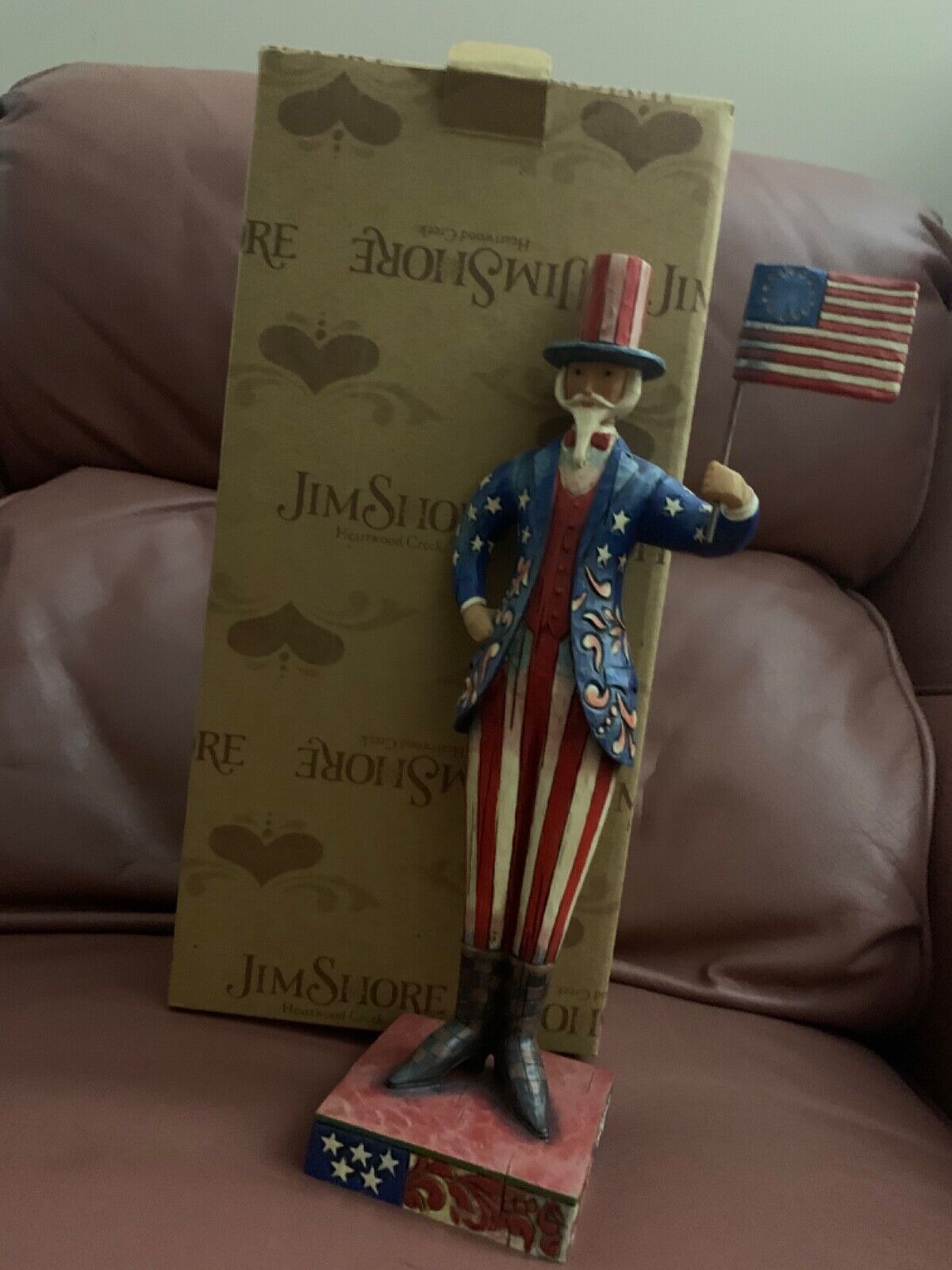 Jim Shore Proudly Patriotic - Uncle Sam W/ Flag Figurine 4009273