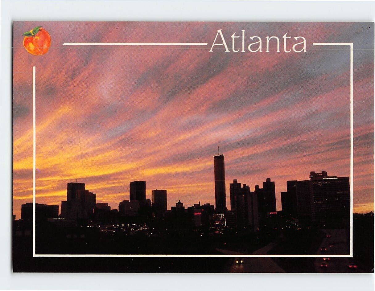 Postcard Atlanta Skyline At Night Atlanta Georgia USA