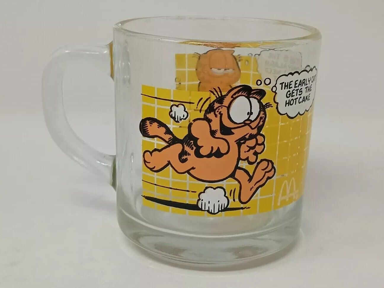 Vintage 1978 McDonald\'s Promotional Garfield The Cat Glass Mug Hot Cakes