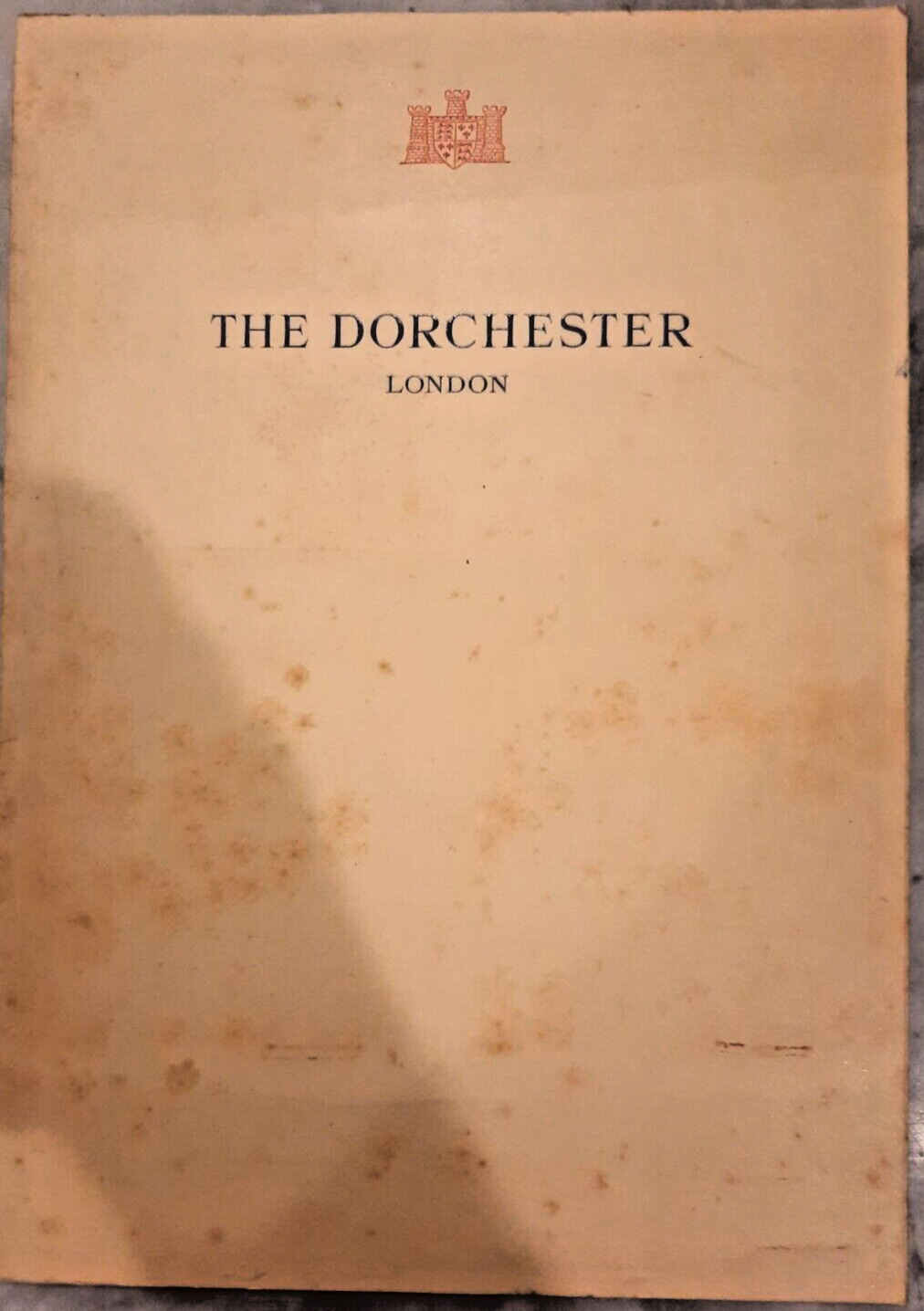 The Dorchester London, Vintage Menu,Signed, Some Foxing, 1950's
