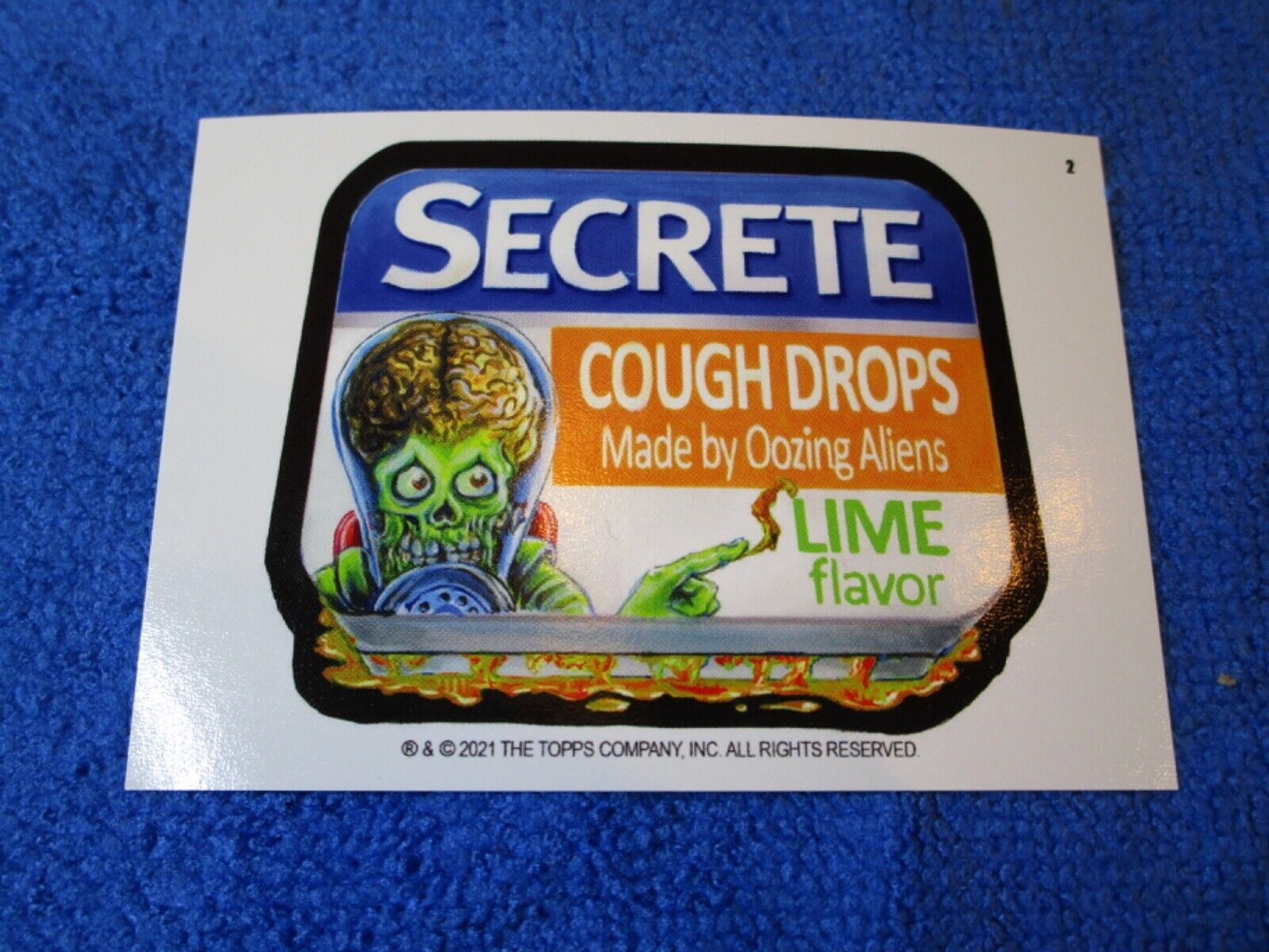 2021 Topps Mars Attacky WACKY PACKAGES Series 5 2 Secrete Cough Drops Variant SP